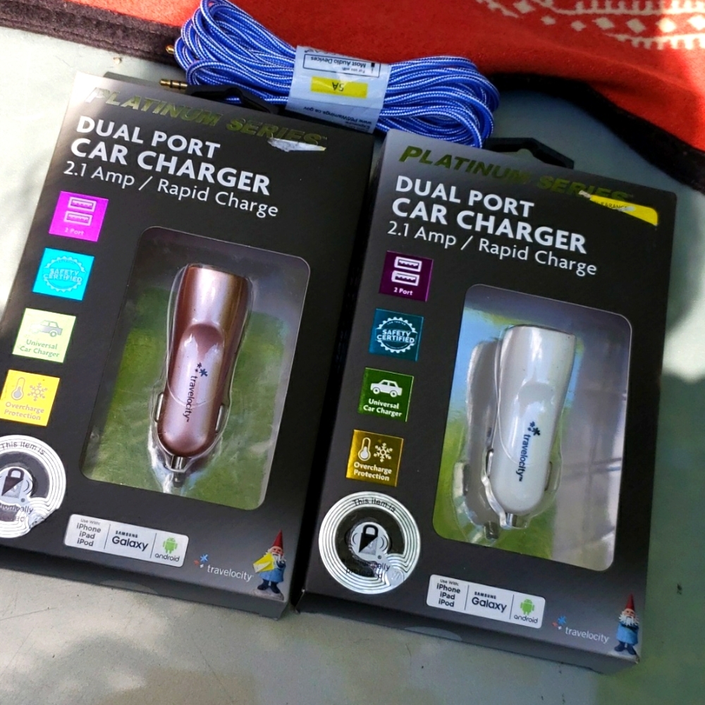 3 for $20 Travelocity Dual 2 port Car charger 2.1 amp Rapid Charge New